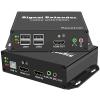LornCeng 4K HDMI KVM Extender Over Cat5a/6 up to 394FT with Loop Out, Remote IP KVM Over Ethernet, 4 Ports USB2.0 Hub, Plug & Play, IR & RS232, Audio/Mic view 1