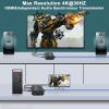 LornCeng 4K HDMI KVM Extender Over Cat5a/6 up to 394FT with Loop Out, Remote IP KVM Over Ethernet, 4 Ports USB2.0 Hub, Plug & Play, IR & RS232, Audio/Mic view 2