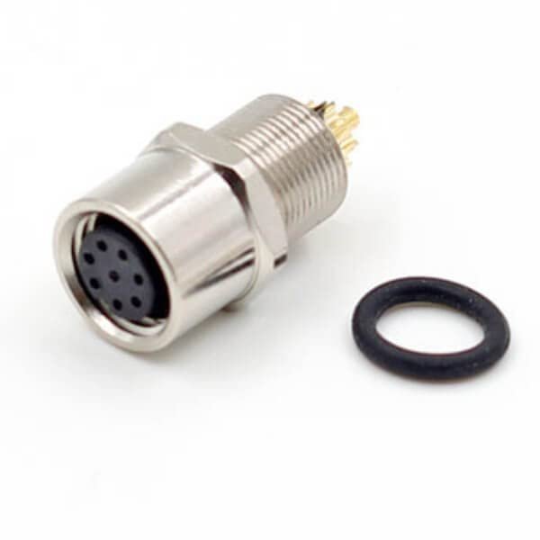 10-Pack M8 Aviation Waterproof Connector - Back-Mounted Female Solder Socket with A-Coding