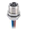 10pcs M8 Female 5Pin Connector B Coding Front Mount Solder Type with 1M 26AWG Wire view 1