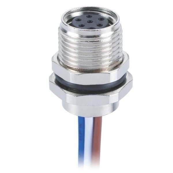 10-Pack M8 Circular Sensor Cable Connector - A-Coding Front-Mounted Jack Socket with 50cm 26AWG Cable
