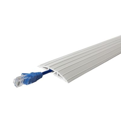 SRNSAEB 10-49 Ft Long Floor Cord Covers, Rubber Cable Raceways for Wires on Hardwood Floors, Prevent Cable Trips & Protect Wires, Easy to Cut (Color : White, Size : 1000cm (33ft))