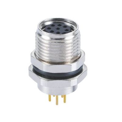 10 Pack Waterproof Panel Mount Aviation Connectors - A Coded 8 Pin M8 Connectors