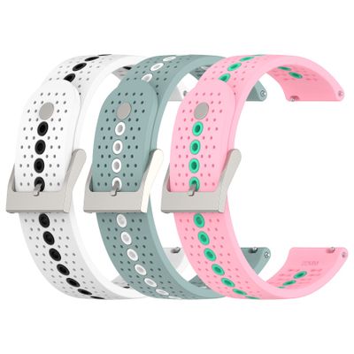 Sport Strap intended for Garmin Vivomove Trend/Sport Replacement Wristbands Breathable Silicone Bands Adjustable Watch Bands for Garmin Vivomove HR Women&Men Smartwatch Accessories, White/Green/Pink