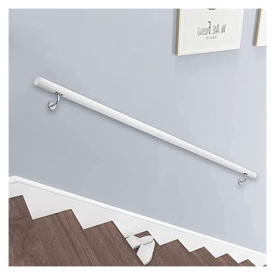 ALDEPO Grab Bars White Wooden Stair Handrails with Fittings, 3M/3.6M/2M/1.2M/3.3M Wall Mounted Auxiliary Grab Bar, Anti-Slip Grab Bar/Kids/4M (Color : 5m)
