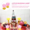 NUOBESTY 2pcs Buddhist Electronic Lotus Lamp Decorative Tabletop Light Realistic Candlelight Design for Home Buddha Decoration and Worship Elegant Lotus Flower Accent view 3