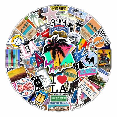 BulbaCraft 100 Pcs Los Angeles Stickers, LA Stickers, Los Angeles Gifts and Souvenirs, LA Party Decorations, Gifts for Women & Men