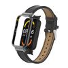 T-BLUER Compatible with Xiaomi Redmi Smart Band Pro Bands,Redmi Smart Band Pro Leather Replacement Bracelet Strap Wristband Accessories with Metal Frame for Xiaomi Redmi Smart Band Pro,Black view 1