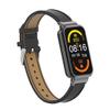 T-BLUER Compatible with Xiaomi Redmi Smart Band Pro Bands,Redmi Smart Band Pro Leather Replacement Bracelet Strap Wristband Accessories with Metal Frame for Xiaomi Redmi Smart Band Pro,Black view 2