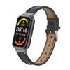 T-BLUER Compatible with Xiaomi Redmi Smart Band Pro Bands,Redmi Smart Band Pro Leather Replacement Bracelet Strap Wristband Accessories with Metal Frame for Xiaomi Redmi Smart Band Pro,Black view 3