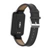 T-BLUER Compatible with Xiaomi Redmi Smart Band Pro Bands,Redmi Smart Band Pro Leather Replacement Bracelet Strap Wristband Accessories with Metal Frame for Xiaomi Redmi Smart Band Pro,Black view 4