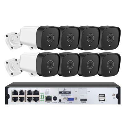 4K HD Outdoor 8CH POE Cameras Security System, Weatherproof 8MP Home Surveillance NVR Kit with Two Way Audio, Motion Detection, Night Vision, Remote Monitoring (8)