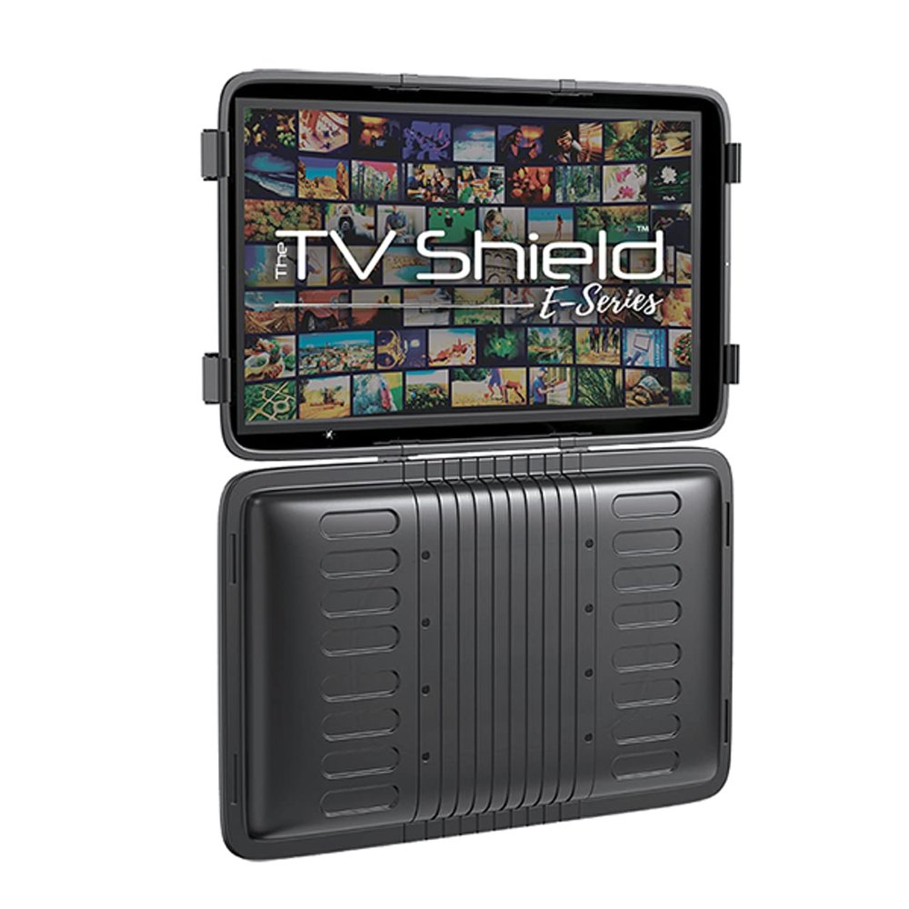 The TV Shield E-Series 3643 Inch Outdoor TV Enclosure - Weatherproof Lockable Hard Cover with UV-Resistant ASA Polymer - Includes TV Mount