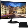 SAMSUNG 24 Inch Curved Computer Monitor, LC24F390FHNXZA LED Screen 60Hz Full HD 1080P Gaming Slim Design for Home and Office use, Black Mouse Pad Included view 1