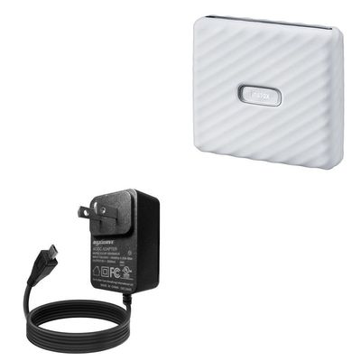 BoxWave Charger Compatible with Fujifilm Instax Link Wide - Wall Charger Direct (15W), Rapid Charge Your Device with Built-in 3ft Cable