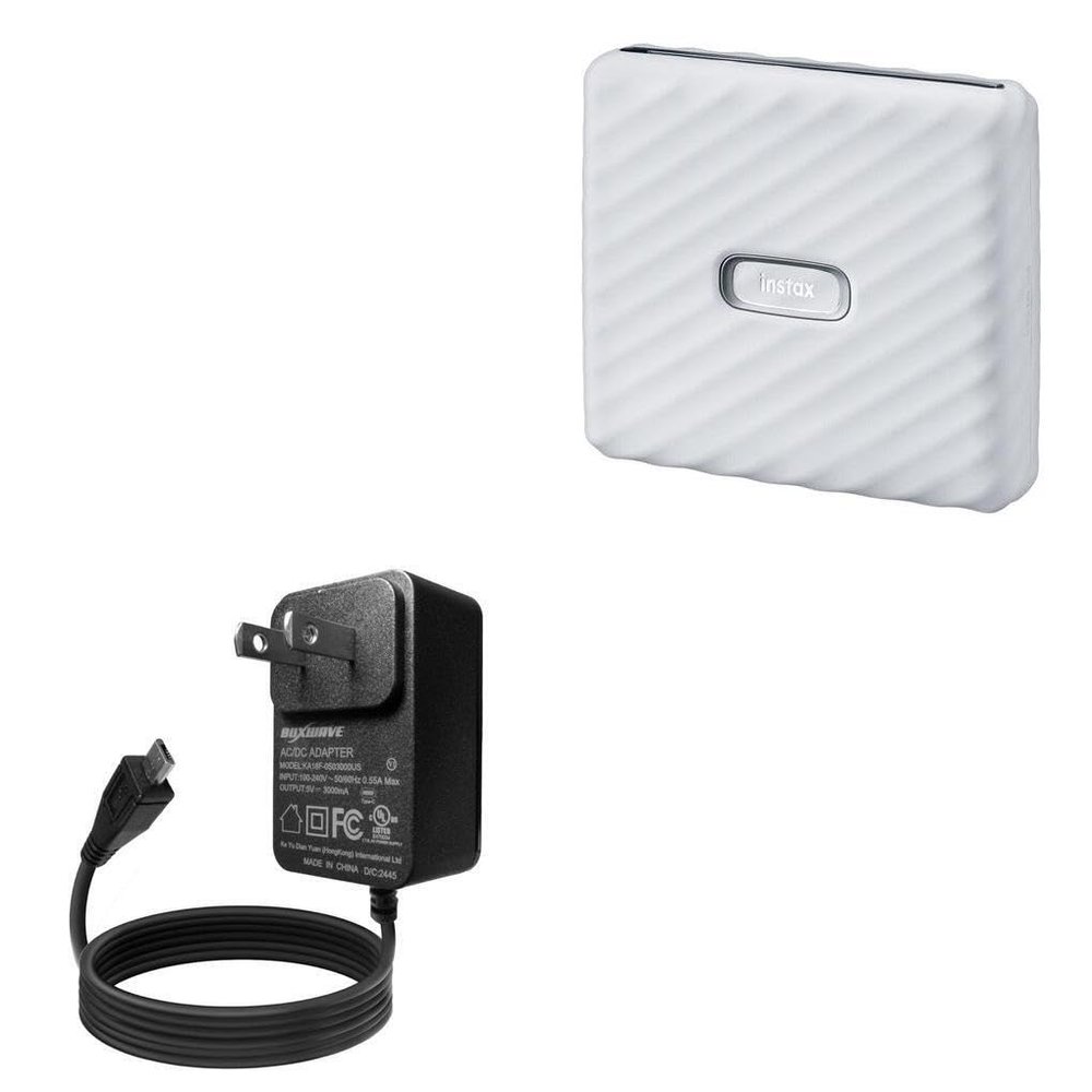 BoxWave Charger Compatible with Fujifilm Instax Link Wide - Wall Charger Direct (15W), Rapid Charge Your Device with Built-in 3ft Cable