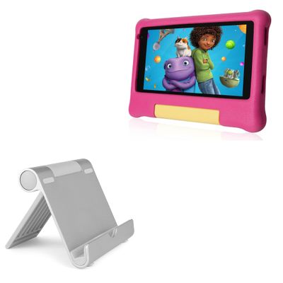 BoxWave Stand and Mount Compatible with Fullant Android 11 Tablet for Kid FLY7073 (7 in) - VersaView Aluminum Stand, Portable, Multi Angle Viewing Sturdy