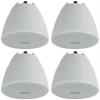 Rockville PEN-40T White 4 in 70V Hanging Pendant Speaker, 8 Ohm Option, 2-Way Design, Selectable Power Taps, for Restaurants & Commercial Spaces 4-Piece view 1