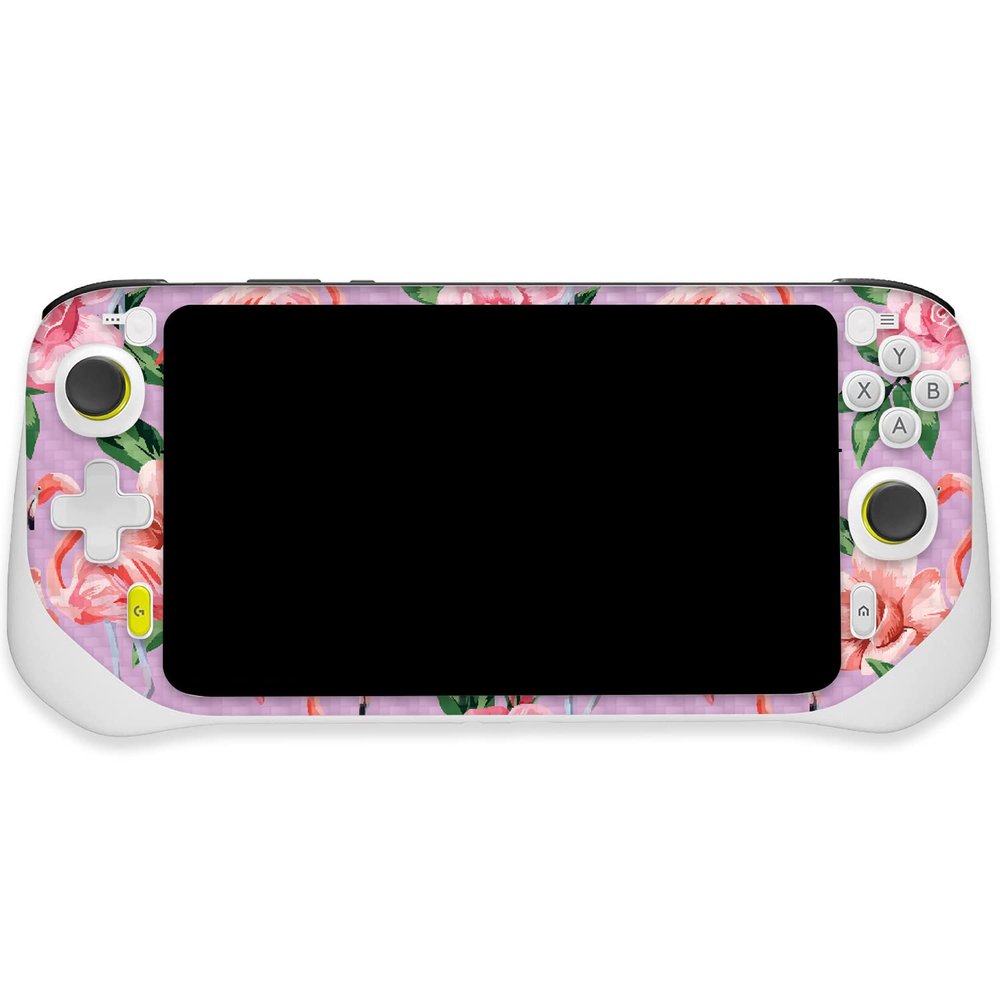 MightySkins Carbon Fiber Skin Compatible with Logitech G Cloud Gaming Handheld - Flamingo Rose | Protective, Durable Textured Carbon Fiber Finish | Easy to Apply | Made in The USA