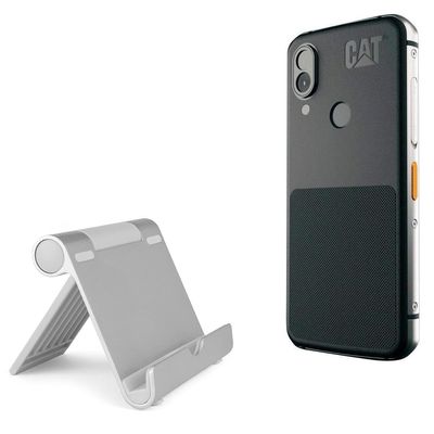 BoxWave Stand and Mount Compatible with CAT S62 - VersaView Aluminum Stand, Portable, Multi Angle Viewing Sturdy
