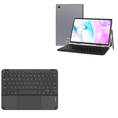 BoxWave Keyboard Compatible with Oangcc Android 10 Tablet Tab_A6 (10.1 in) - SlimKeys Bluetooth Keyboard with Trackpad, Portable Slim TouchPad - Jet Black