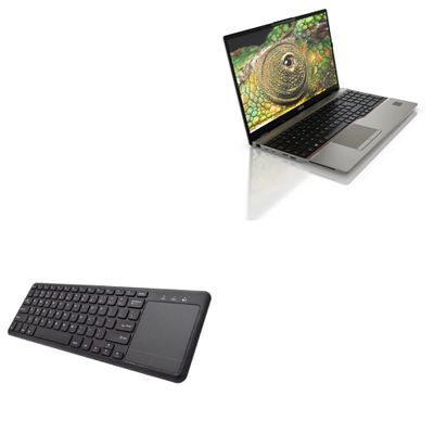 BoxWave Keyboard Compatible with Fujitsu LifeBook U7512 - MediaOne Keyboard with TouchPad, USB Fullsize PC Wireless TrackPad - Jet Black