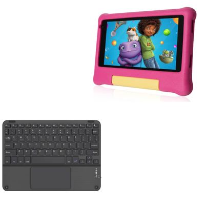 BoxWave Keyboard Compatible with Fullant Android 11 Tablet for Kid FLY7073 (7 in) - SlimKeys Bluetooth Keyboard with Trackpad, Portable Slim TouchPad - Jet Black