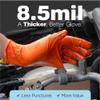 Raxwell Heavy Duty Disposable Orange Nitrile Gloves, X-Large, 8.5 Mil Thick, Raised Diamond Texture, Food Grade & Safe, Auto & Cleaning Nitril Gloves view 2