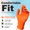 Raxwell Heavy Duty Disposable Orange Nitrile Gloves, X-Large, 8.5 Mil Thick, Raised Diamond Texture, Food Grade & Safe, Auto & Cleaning Nitril Gloves view 4