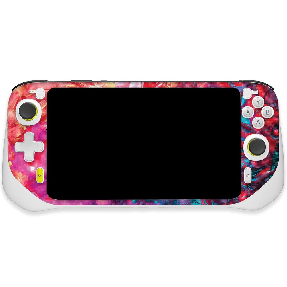 MightySkins Carbon Fiber Skin Compatible with Logitech G Cloud Gaming Handheld - Paint Party | Protective, Durable Textured Carbon Fiber Finish | Easy to Apply | Made in The USA