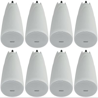 Rockville 8 PEN-40T White 4" 70V Hanging Pendant Speakers Commercial/Restaurant