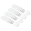 PATIKIL USB Night Light, 4 Pack Portable Plug-in Small LED Lamp Stick with 3 Lamp Beads USB Light for Home Bathroom Bedroom Reading Sleeping Camping, Fog White view 1