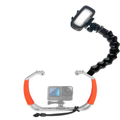 Movo DiveRig6 Underwater Video/Photo Diving Rig for Scuba and Snorkeling - Action Camera Cage Dive Rig, Waterproof Light with Flexible Arm Mount- Compatible with GoPro, DJI Osmo, Insta360 and More