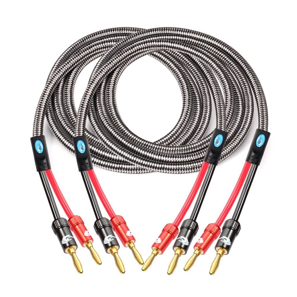 Artemisia Audiophile Speaker Cable with Banana Plug Compatible with AMP Home Theater Surround Sound System Gold Plated Banana Audio Cable 1M 2M 3M 5M (Color : Single one (White), Size : 2meters)