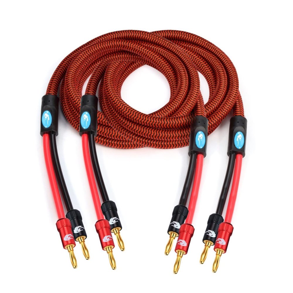 Artemisia Audiophile Speaker Cable with Banana Plug Compatible with AMP Home Theater Surround Sound System Gold Plated Banana Audio Cable 1M 2M 3M 5M (Color : Single one (red), Size : 150cm)