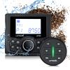 Marine Bluetooth Radio - Weatherproof Marine Stereo System with Wireless Remote - Built-in 3" Dot Matrix LCD Display, Amplifier, Bluetooth, Digital Media MP3 Player, AM/FM Radio view 1
