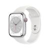 Apple Watch Series 8 [GPS + Cellular, 45mm] - Silver Aluminum Case with White Sport Band, M/L (Renewed) view 1