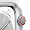 Apple Watch Series 8 [GPS + Cellular, 45mm] - Silver Aluminum Case with White Sport Band, M/L (Renewed) view 3