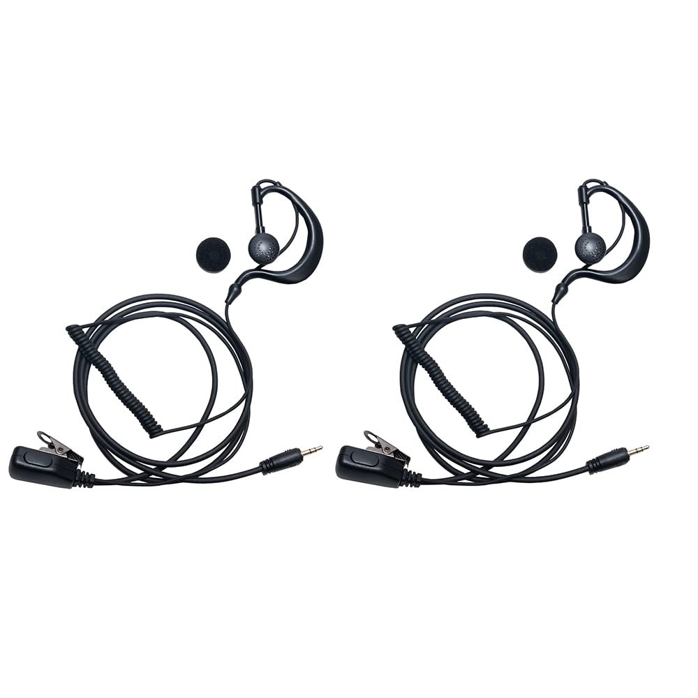 TDYU Walkie Talkie Headset with Mic PTT G Shape Headset Compatible with Cobra Microtalk PX650 Cxt195 Cx112 PX655 ACXT1035r ACXT145 ACXT545 RX385 RX685 Two Way Radio 2Pack