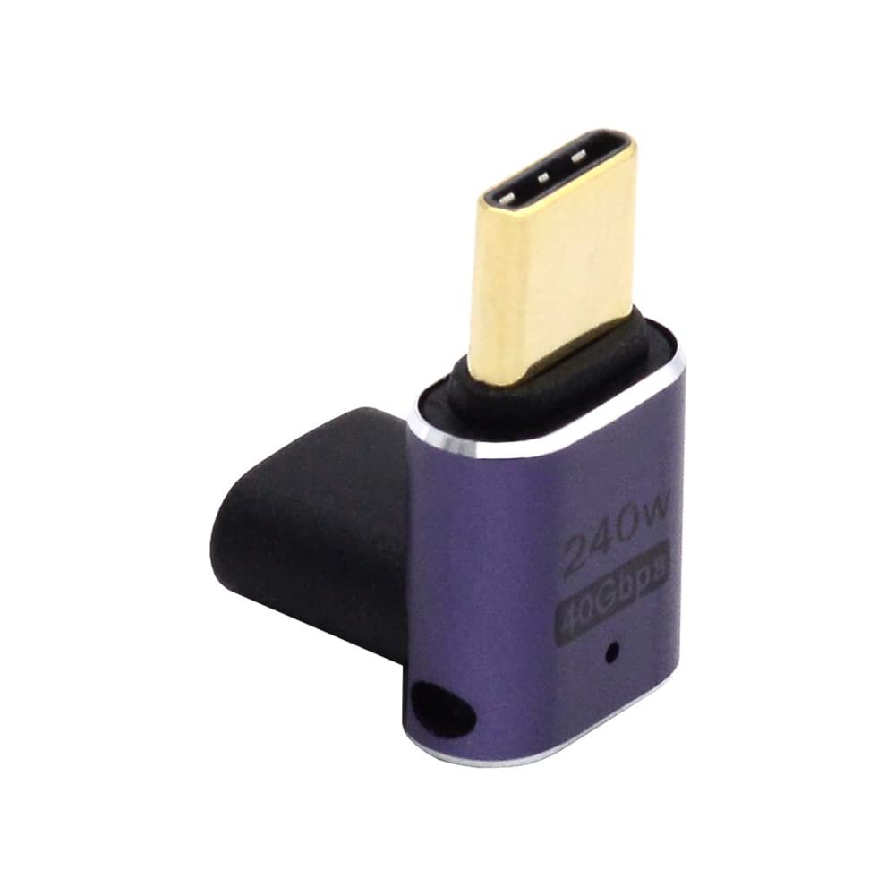 NFHK USB4 Type C Male to Female 240W Power 40Gbps Data 8K Video Adapter Low Profile Up Down Angled for NS Phone Laptop