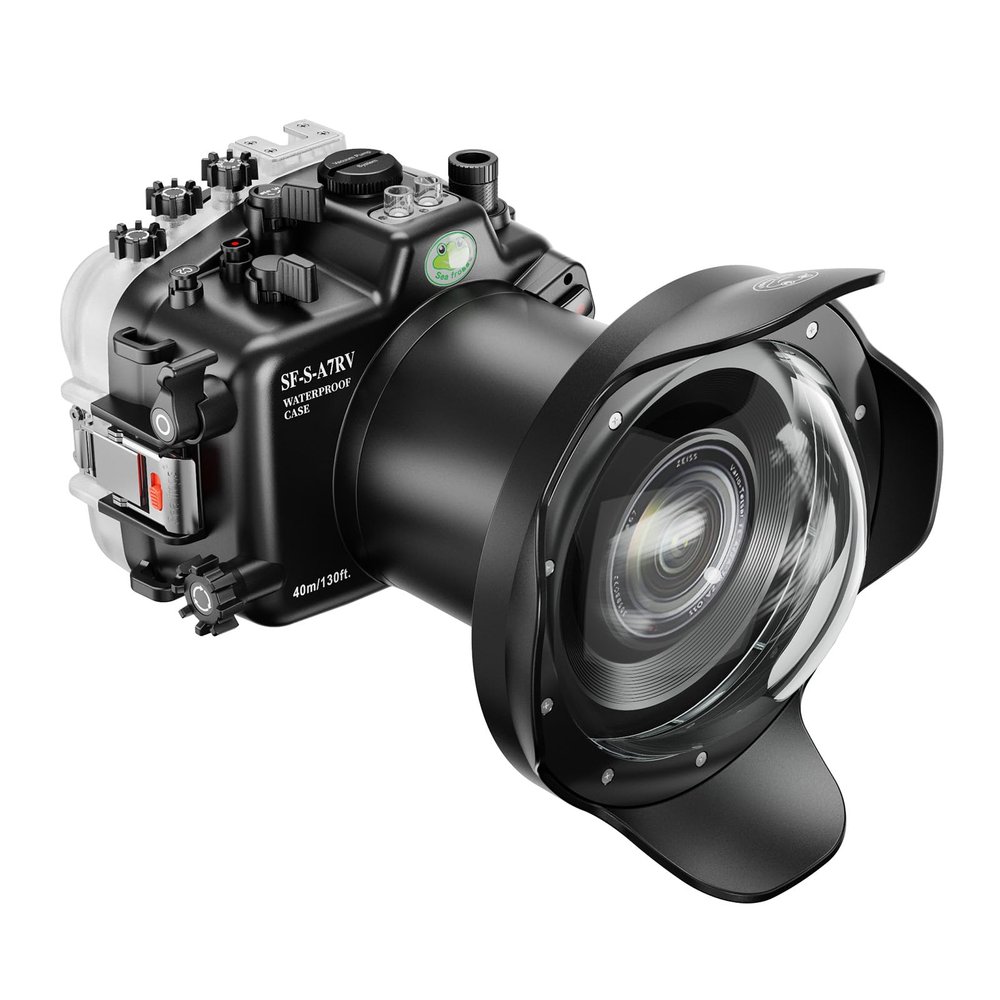 Sea frogs Camera Housing Compatible with Sony A7R5 with 24-105mm, 24-70mm Wide Angle Lens,Waterproof IPX8 Rated, 40m/130ft Depth Protection Underwater Camera Case, Ideal for Diving, Surfing, Rowing