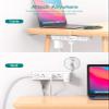 Flat Plug Power Strip, Ultra Thin Flat Extension Cord - Addtam 12 Widely AC 3 Sides Multiple Outlets, 5Ft, 1050J Surge Protector, Wall Mount, Desk Charging Station for Home Office Dorm Room Essentials view 4