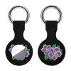African Violet Flower Silicone Case Compatible with AirTag Durable Protective Cover with Keychain for Bags Pets 1PCS view 1