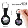 African Violet Flower Silicone Case Compatible with AirTag Durable Protective Cover with Keychain for Bags Pets 1PCS view 2
