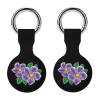 African Violet Flower Silicone Case Compatible with AirTag Durable Protective Cover with Keychain for Bags Pets 2PCS view 1