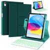 BLUTLOTUS Keyboard Case for iPad 11th a16 10th Generation, 360 Rotatable Cover with Pencil Holder, 7 Color Backlit Detachable Bluetooth Keyboard for 2022 10.9 inch & 2025 11''(Teal) view 1