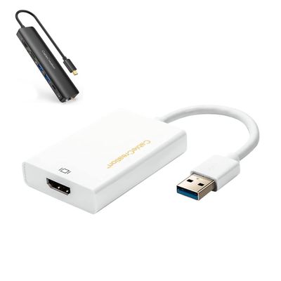 Bundle  2 Items: CableCreation USB HDMI Adapter with DisplayLink Chip + 7 in 1 USB C Hub
