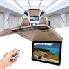 13.3in Car Overhead Monitor, 16:9 Widescreen TFT Screen Display 1080P HD Car Overhead Video Player with Dual Color Light, Built in FM, Flip Down Roof Mount MP5 Music Video Monitor (Beige) view 2