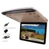 13.3in Car Overhead Monitor, 16:9 Widescreen TFT Screen Display 1080P HD Car Overhead Video Player with Dual Color Light, Built in FM, Flip Down Roof Mount MP5 Music Video Monitor (Beige) view 3