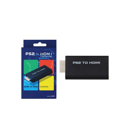 NORMICHIC for PS2 to HDMI Converter Adapter with 3.5mm Audio Jack Output, HDMI-Compatible Converter for HDTV Monitor for PlayStation 2 Audio Video Adapter (Black)